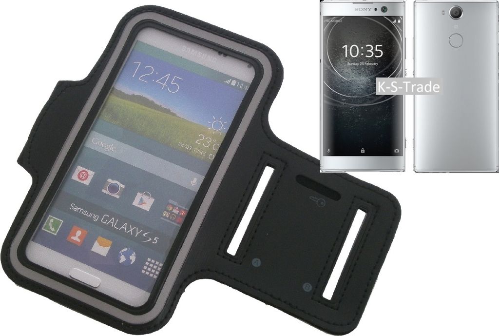 Kompatibel mit Sony Xperia XA2 Dual-SIM Neopren Jogging Armband Sportarmband Oberarmband schwarz kompatibel mit Sony Xperia XA2 Dual-SIM mit Reflektor