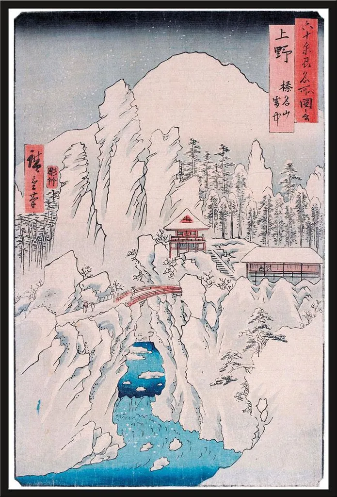 Affiche Mont Haruna Hiroshige sous Cadre Shinsuke® Vitre Acrylique Durable