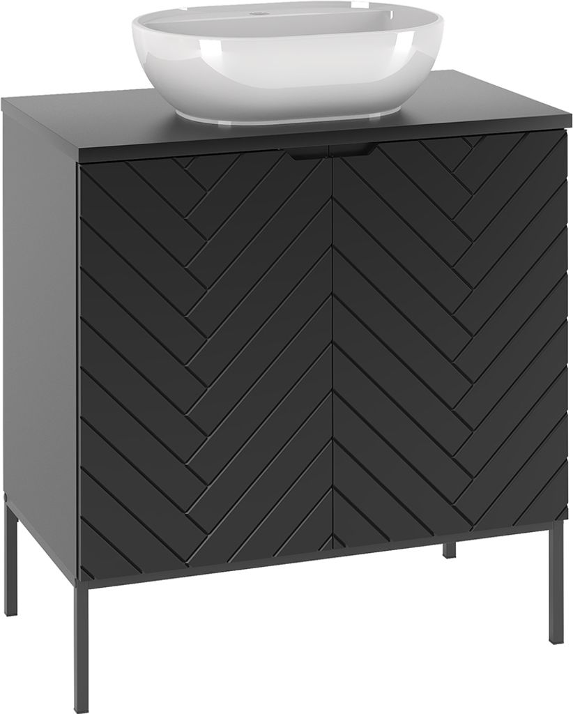 Waschtisch 80.6cm Daria, Schwarz