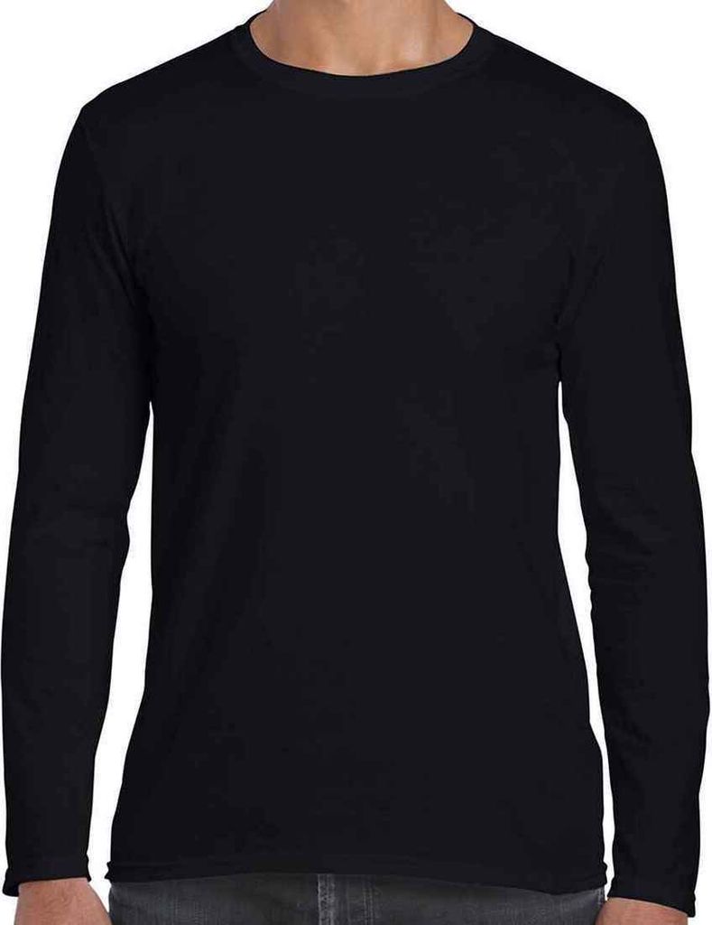 Gildan - "Softstyle" T-Shirt für Herren/Damen Uni Langärmlig RW9472 (XXL) (Schwarz)