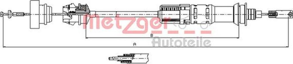 METZGER 11.3921 Kupplungsseil Seilzug für FIAT Scudo Kastenwagen (220) 762/332mm