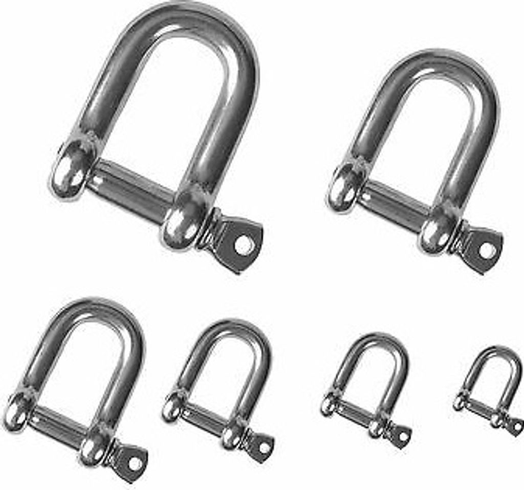 V4A Edelstahl Seilspanner Umlenkrolle Schäkel Kettenverbinder Bolzen Karabiner Schäkel M5