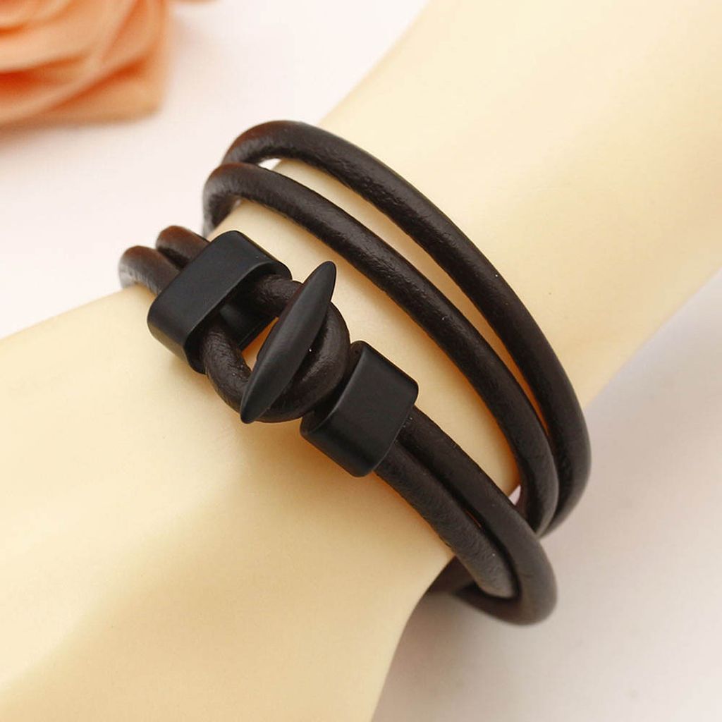 Mode Frauen Männer Multilayer Faux Leder Punk Anker Armband Armreif Geschenk