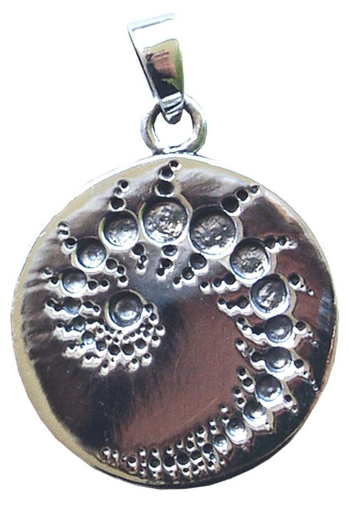 Anhänger "Kornkreis Julia-Fraktal" Silber 925 3,0cm 8,5g