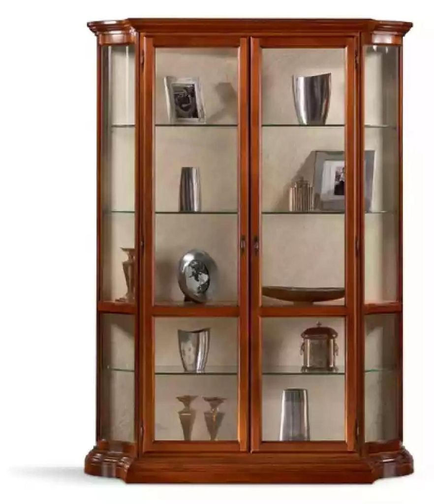 Vitrinen Glas Schrank Vitrine Wohnzimmer Holz Anrichte Luxus Möbel Neu