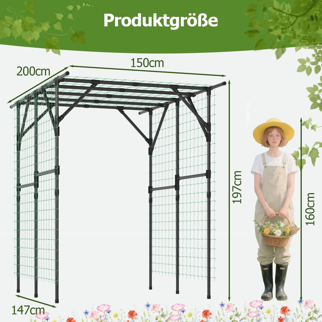 Arco Da Giardino Supporto Per Rose Piante Rampicanti In Metallo Altezza 240 Cm 88022406