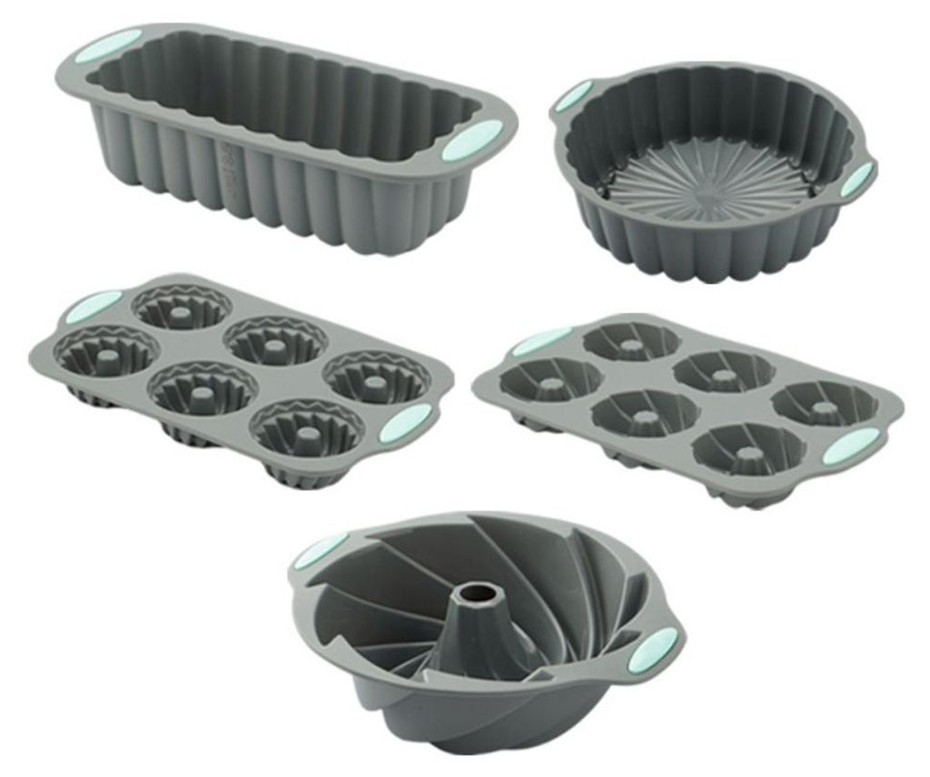5PCS Oder 6PCS Silikon-Backformen-Set, Antihaft-Küchenofen-Backformen, Silikon-Kuchenformen Mit Muffinform, Keks-Backblech(Satz 6)