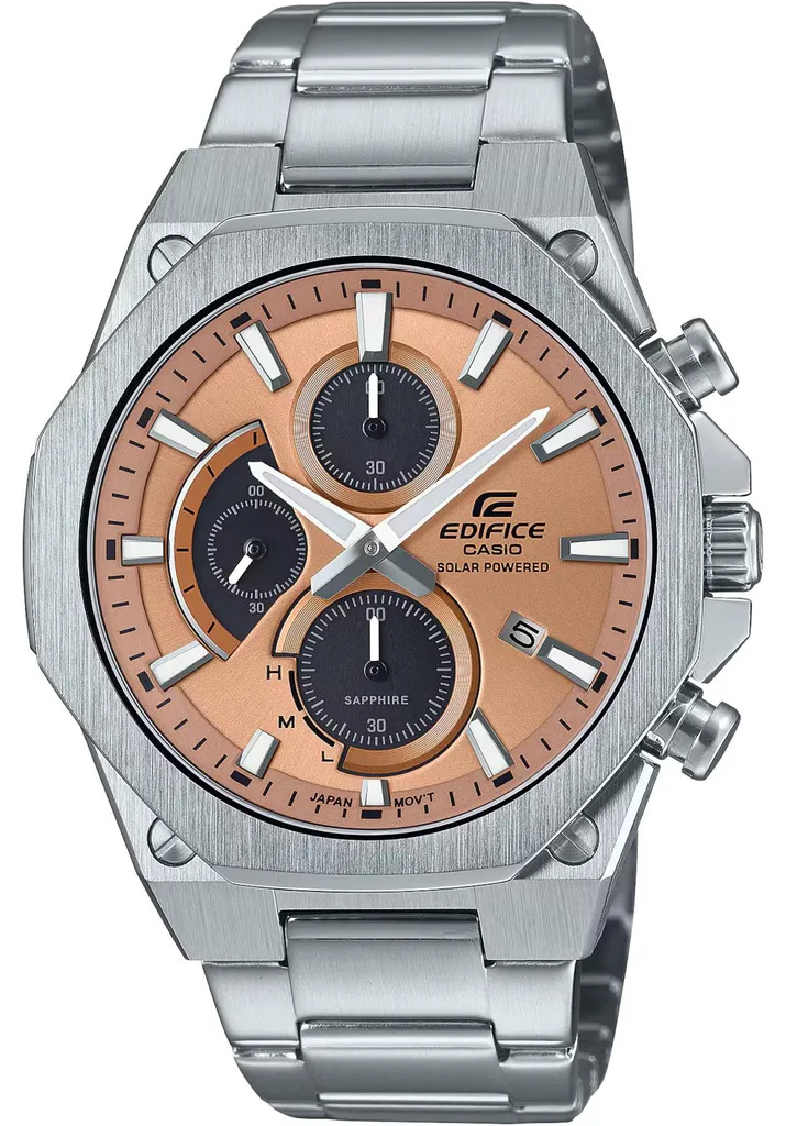 Montre Chronographe Homme CASIO Edifice Argent Solaire et Verre Saphir