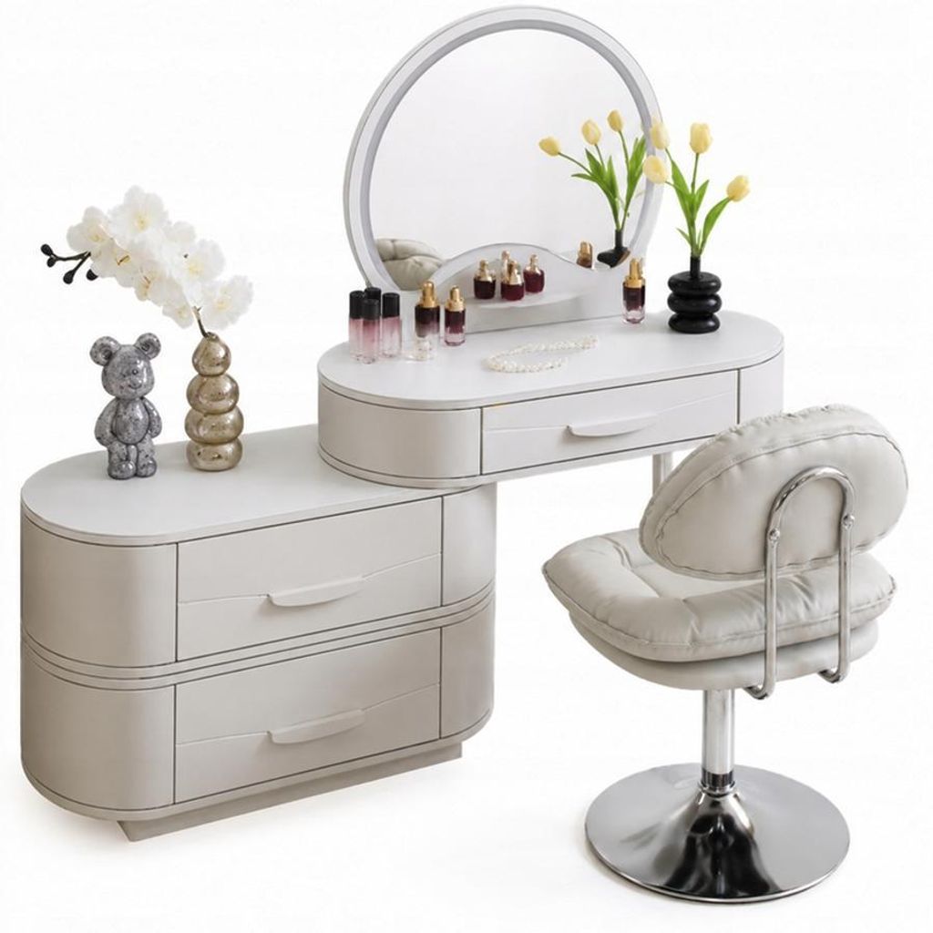 Toaletka Kosmetyczna z Lustrem LED Oświetlenie Glamour do Zdjęcie produktu 