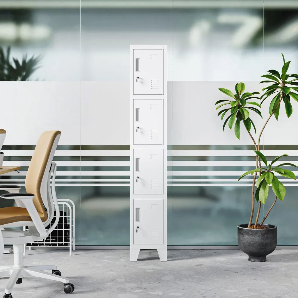 Vestiaire métallique monoplace blanc avec serrure - Modèle ROBERT 1 Plus - 8
