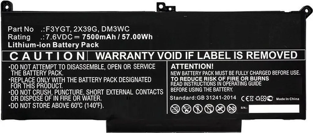 Batterie d'ordinateur portable CoreParts MBXDE-BA0142 pour Dell 7390