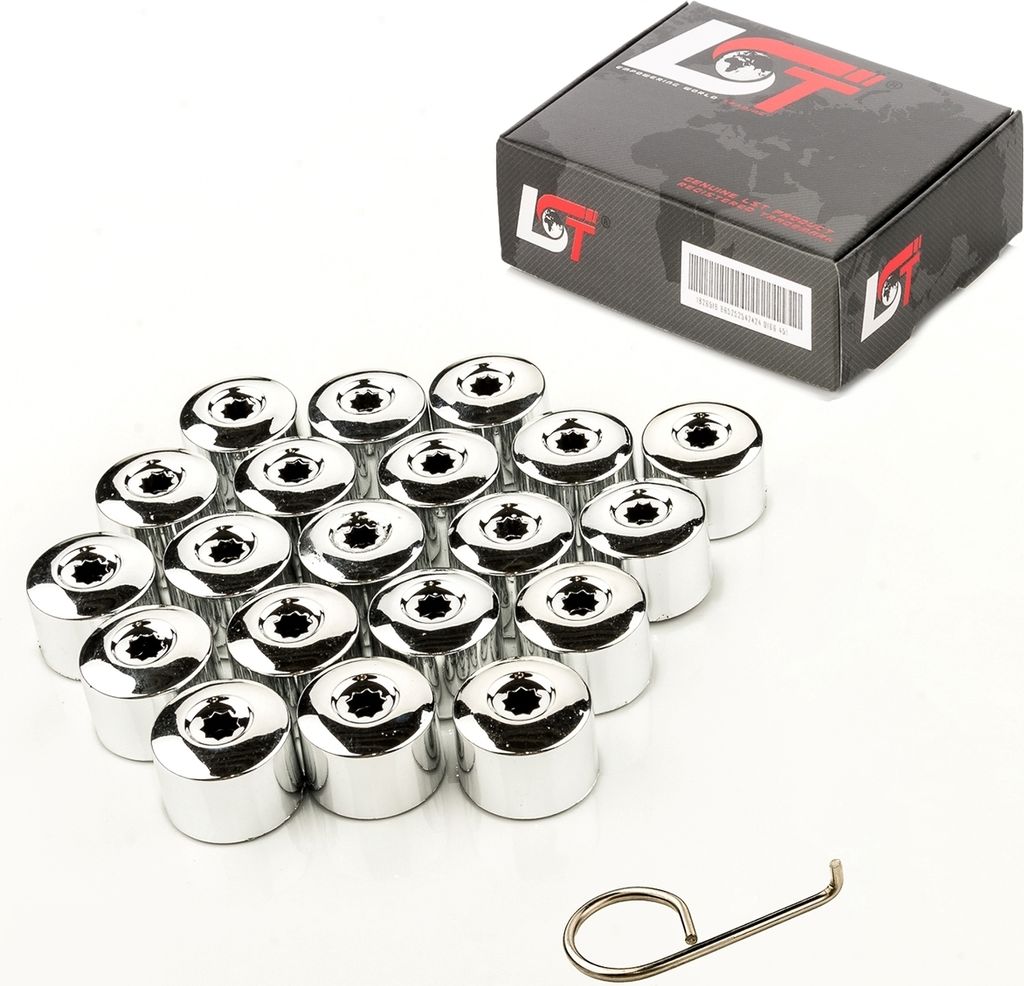 20x Radschraube Kappen 17 mm chromfarben für JEEP CHEVROLET CHRYSLER FORD ROVER