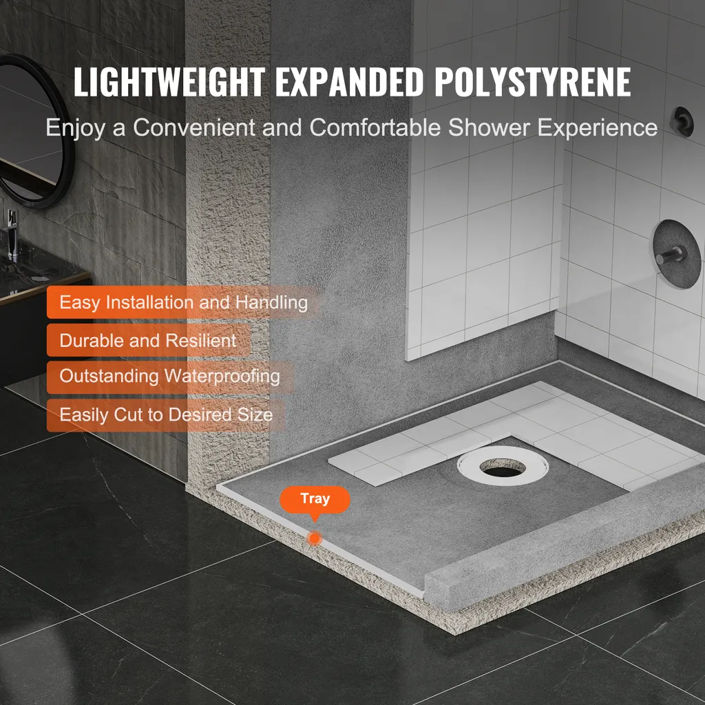 Aménager une Douche Large 1524x965 mm Kit Complet de Pose avec Drain
