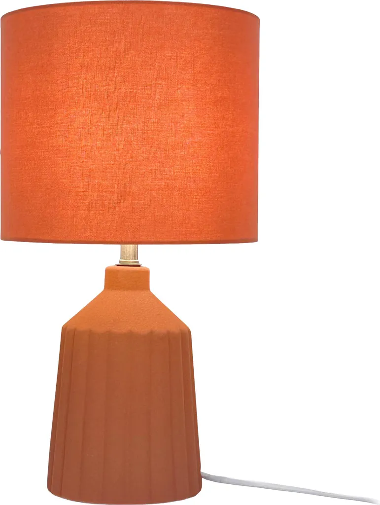 Relaxdays Lampada da Tavolo in Ceramica: Abat-Jour Elegante per Comodino