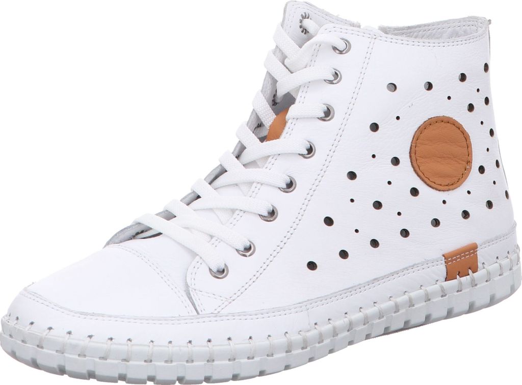 Gemini Damen Schnürboot Reißverschluss Perforierung Stiefelette 395060-02, Größe:37 EU, Farbe:Weiß