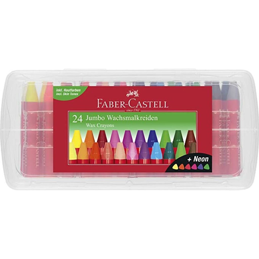 Wax Crayon Faber-castell Jumbo In Storage Box Of 24 Pieces Fc-