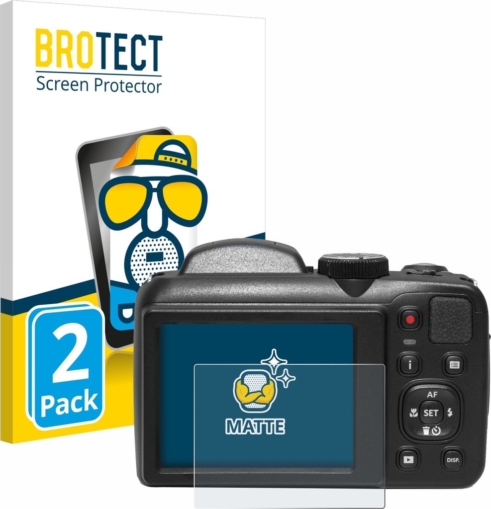 2x BROTECT Schutzfolie für Kodak Pixpro AZ255 Displayschutz Displayschutzfolie Folie Matt Entspiegelungsfolie
