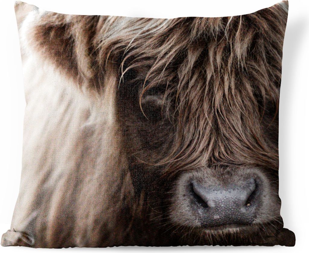 MuchoWow Outdoor Kissen - Schottisches Hochlandrind - Schottische Kuh - 40x40 cm - Wetterfest - Lounge Kissen - Kopfkissen - Interieur - Polster ...