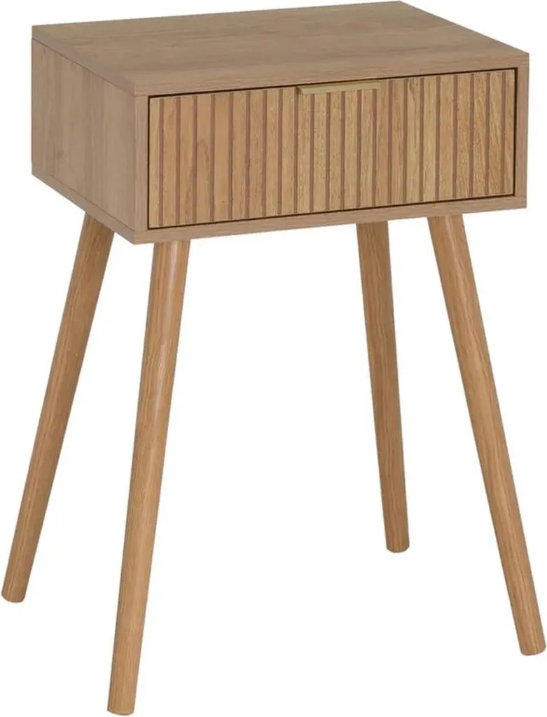 Table de Nuit 45x34x59 cm Marron avec Tiroir - Design Compact et Robuste