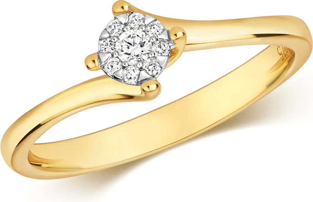 Bague Solitaire Or 375/1000 et Diamant Brillant 0.08ct Taille 53 TRS317079