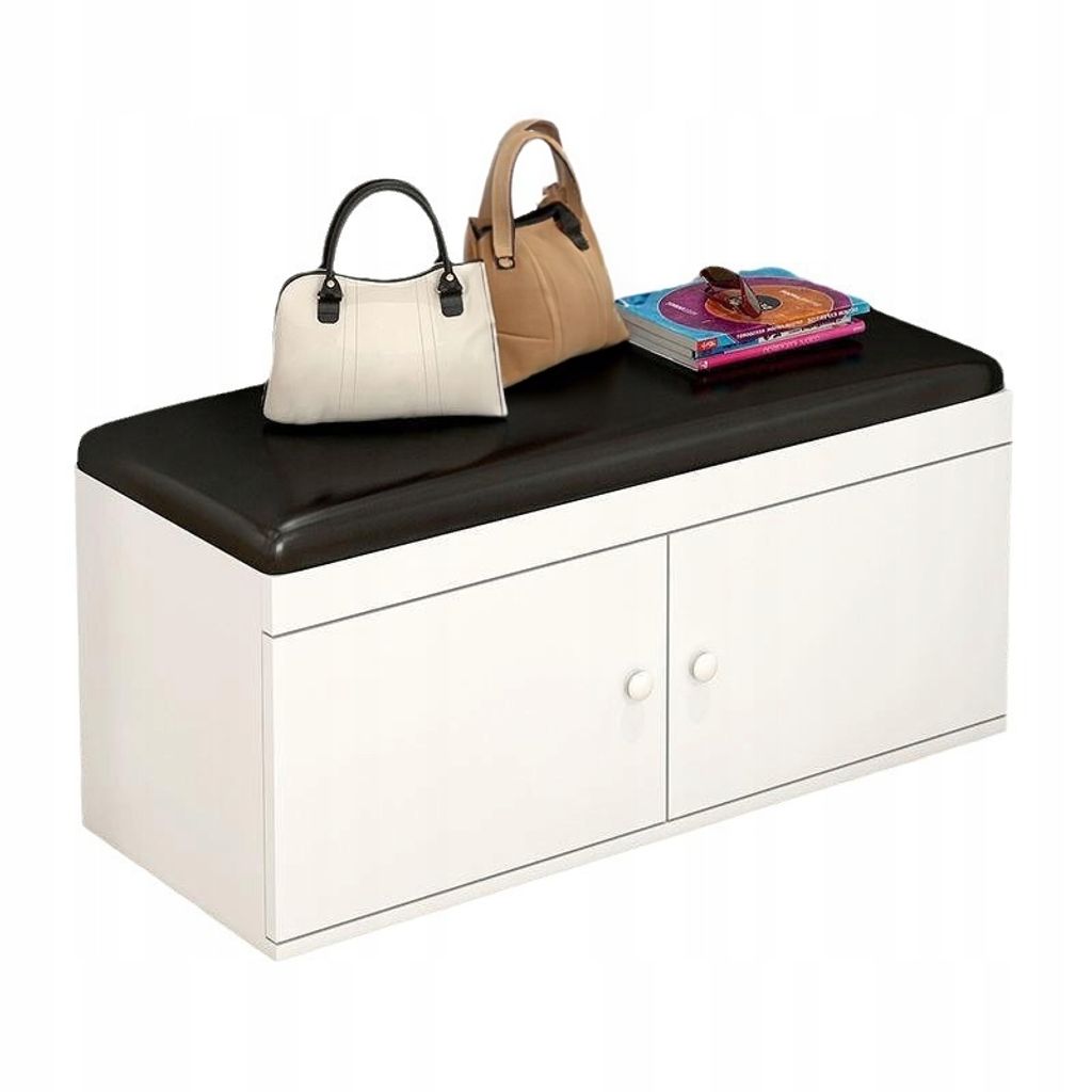 Schuhschrank Sitzablage Weiss Bank Modern Geräumig Loft 60 Produktbild 