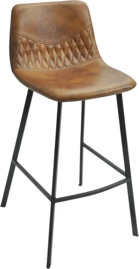 Tabouret Hudson métal et simili cuir : Confort ergonomique et style loft