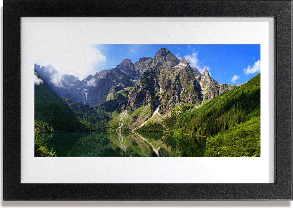 Bild 30x20 MDF-Rahmen Wandkunst Tatra-Gebirge Wald Meer Augen