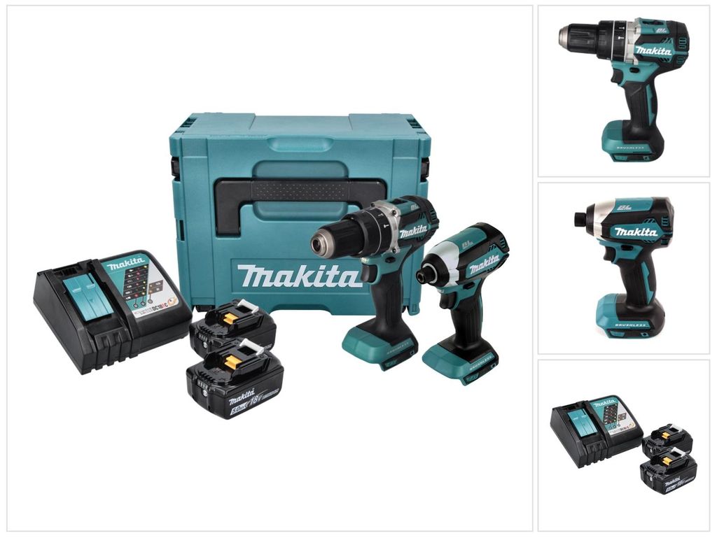 Makita DLX 2180 TJ Akku Combo Kit DHP 484 Akku Produktbild 