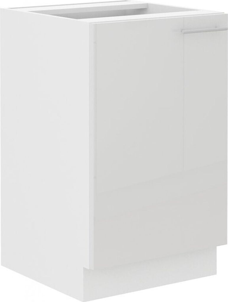 A white cabinet with a glossy finish, shown from a three-quarter angle.