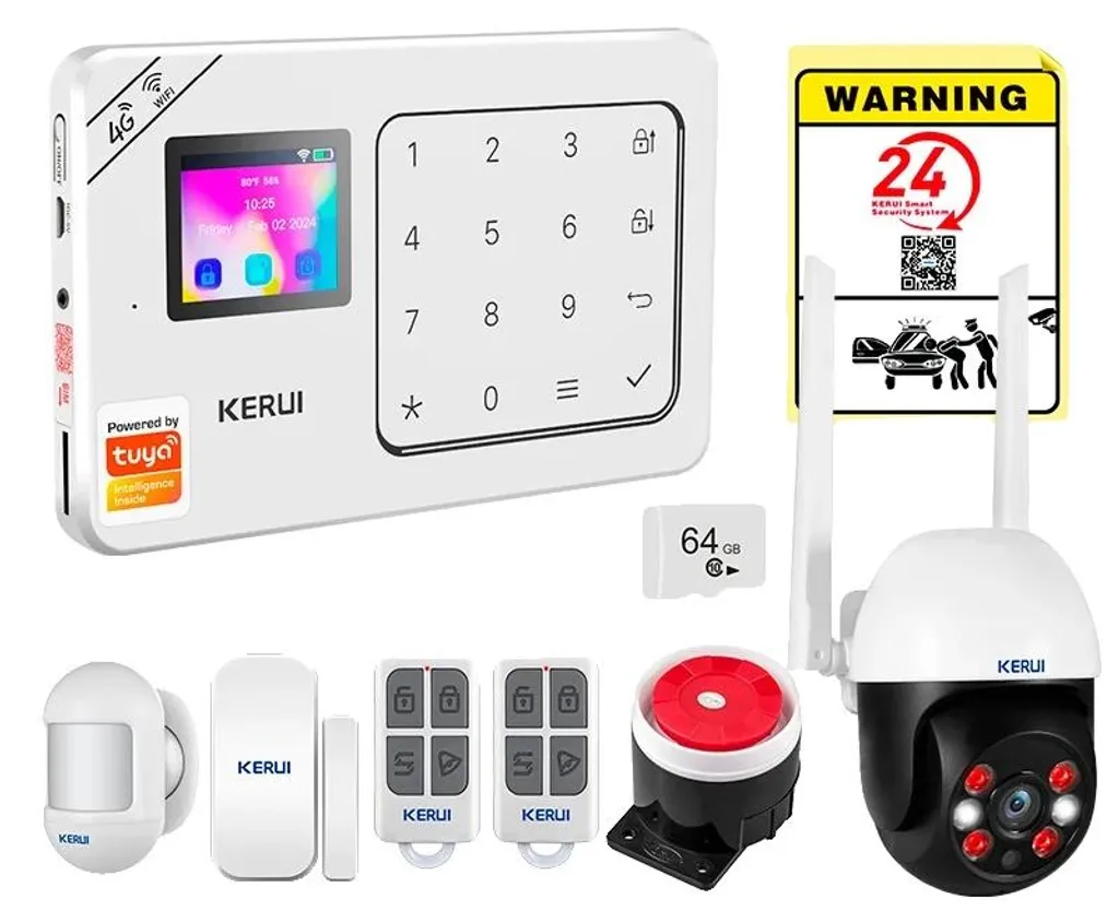 Protection maison sans fil alarme connectée kit 6 pièces pour appartement