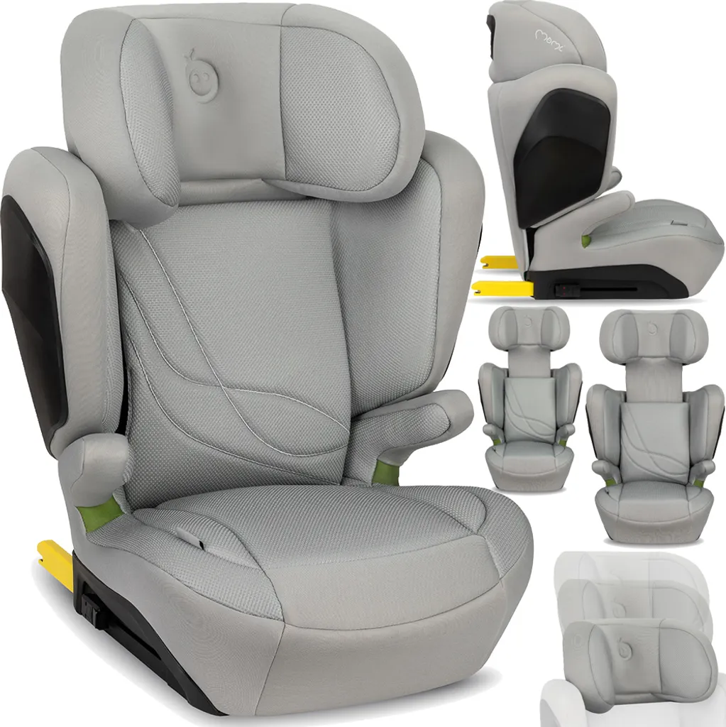 Siège auto i-Size ISOFIX MoMi MEI Gris : sécurité enfant 100-150cm simplifiée