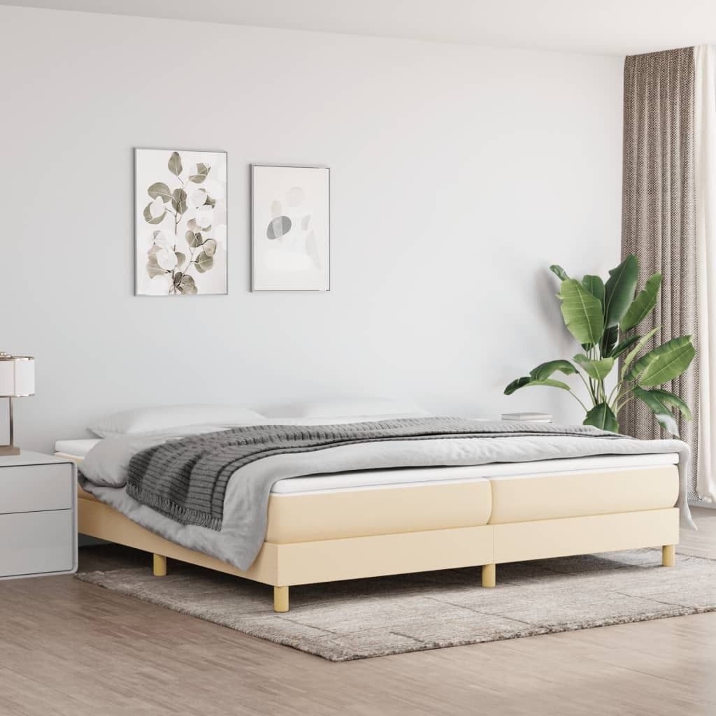 The Living Store Boxspringbett Creme 200x200 cm Stoff