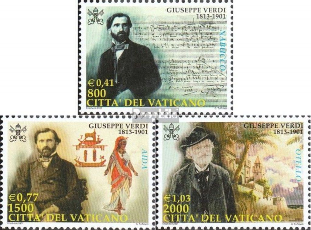 Briefmarken Vatikanstadt 2001 Mi 1369-1371 (kompl.Ausg.) postfrisch Giuseppe Verdi