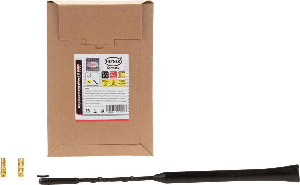 HEYNER Antenne Ersatzstab 20 cm M5 & M6 Universal KFZ Radio-Spiral Antenne AM FM DAB+ Fiberglas kurz Dachantenne Antennenersatzstab Kurzstabantenne