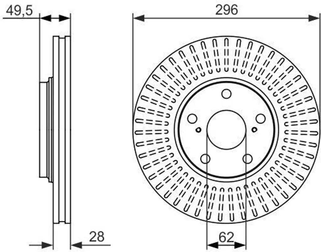 Disque de frein BOSCH 0 986 479 664 pour RX MCU15 et Camry V3 Toyota