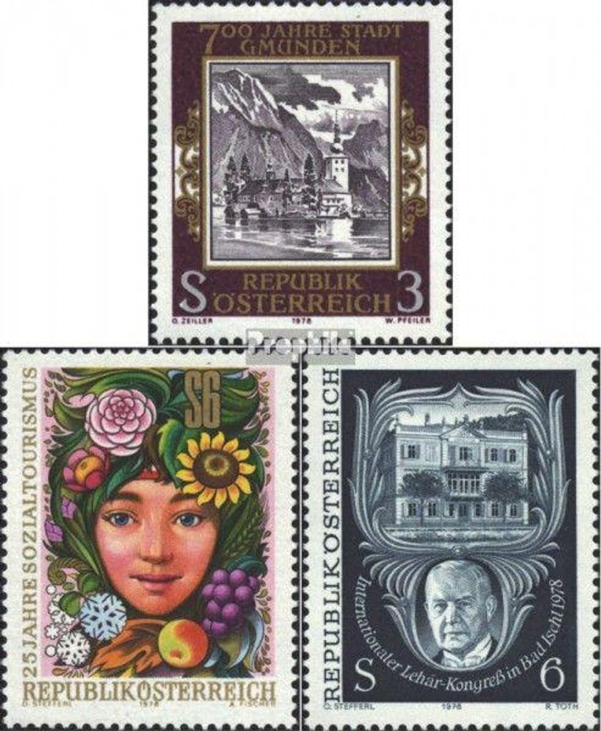 Briefmarken Österreich 1978 Mi 1576,1577,1578 (kompl.Ausg.) Produktbild 