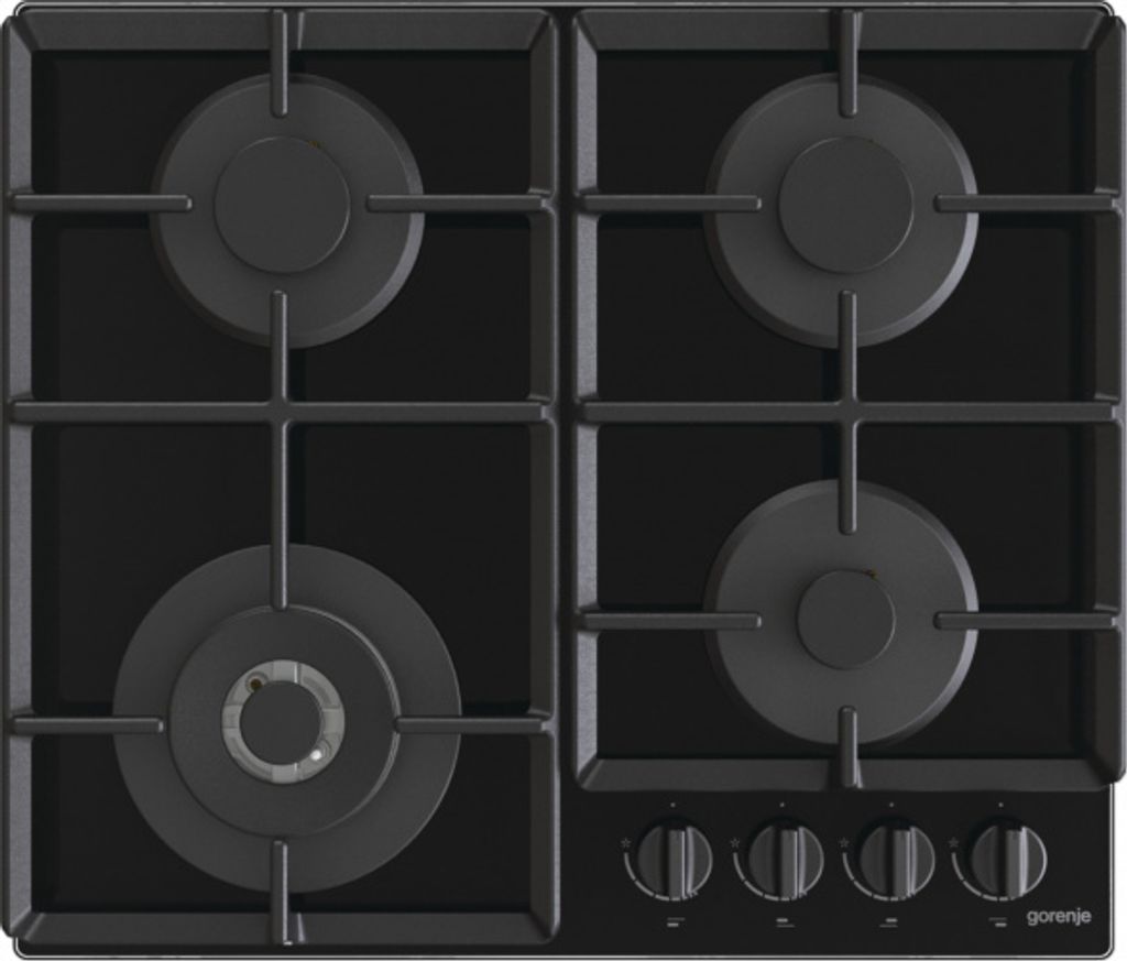 Gorenje GTW641EB, Schwarz, Integriert, 60 cm, Gaskochfeld, Produktbild 