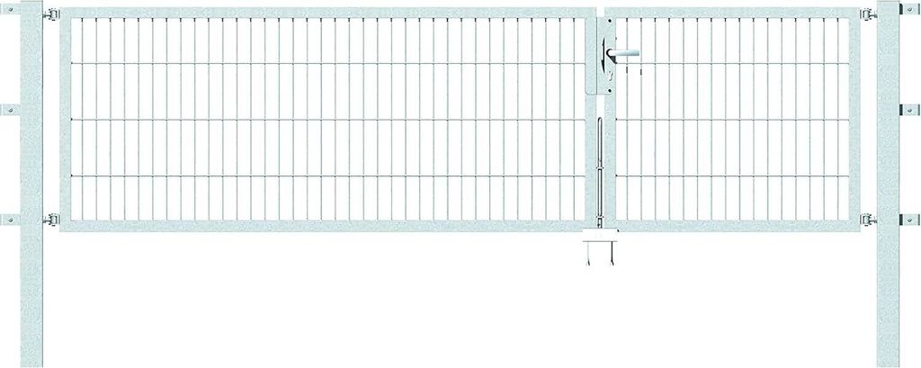 Alberts Doppeltor Flexo mit Zubehör, zum Einbetonieren, feuerverzinkt, Breite 300 cm (100 cm + 200 cm), Höhe 80 cm