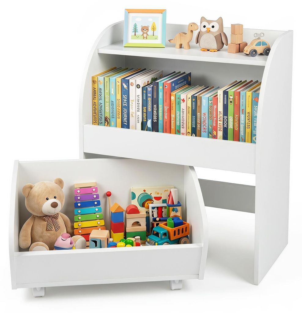 COSTWAY - Libreria a 3 ripiani per bambini con cassetto su Immagine del prodotto 