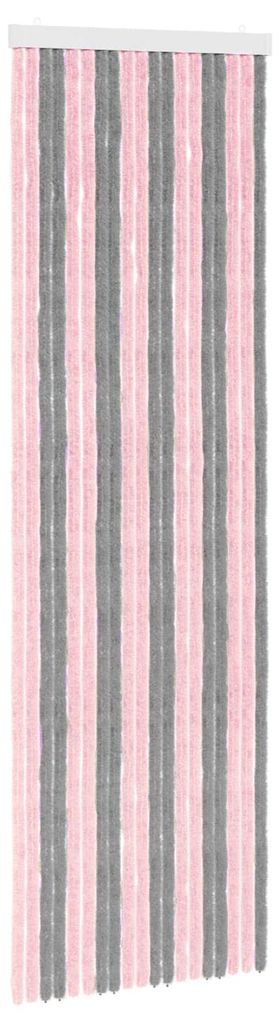 Insektenschutzvorhang in Grau, Silber und Rosa