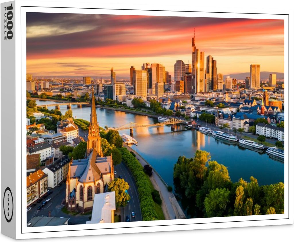 raxxa Premium-Puzzle "Frankfurt am Main beim Sonnenuntergang.", 1000 Teile