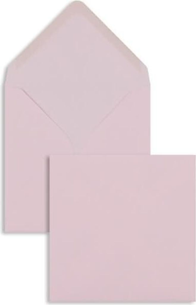 Briefumschläge 155x155mm 100g/qm gummiert VE=100 Stück pastellrosa
