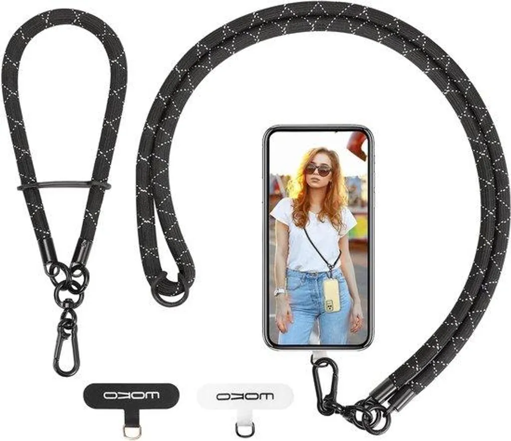 Support mobile mains libres avec lanière pour voyage et sport - Noir