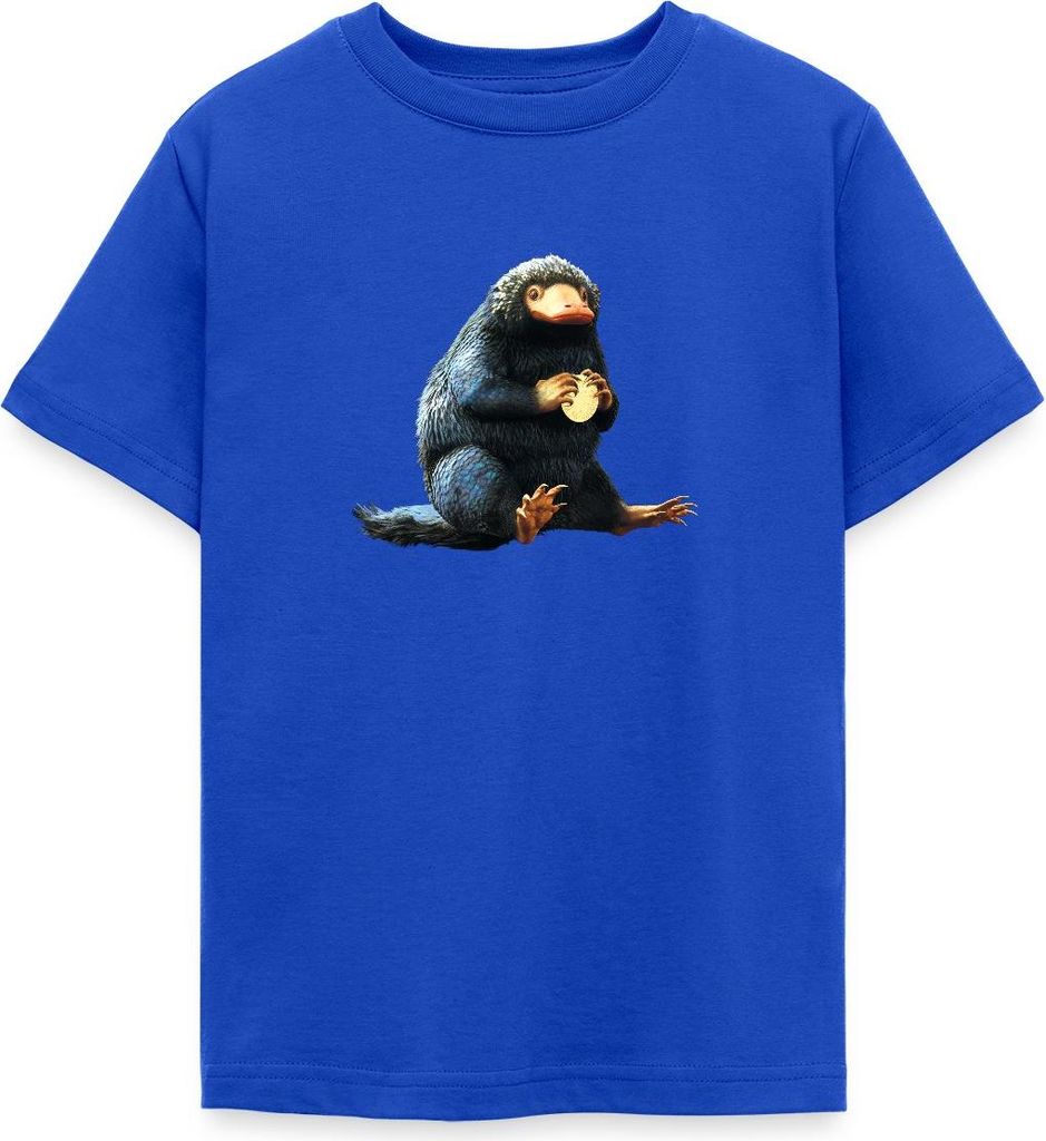 Spreadshirt Fantastic Beasts Niffler Beschützt Münze Teenager T-Shirt, 152/164 (12-14 Jahre), Royalblau