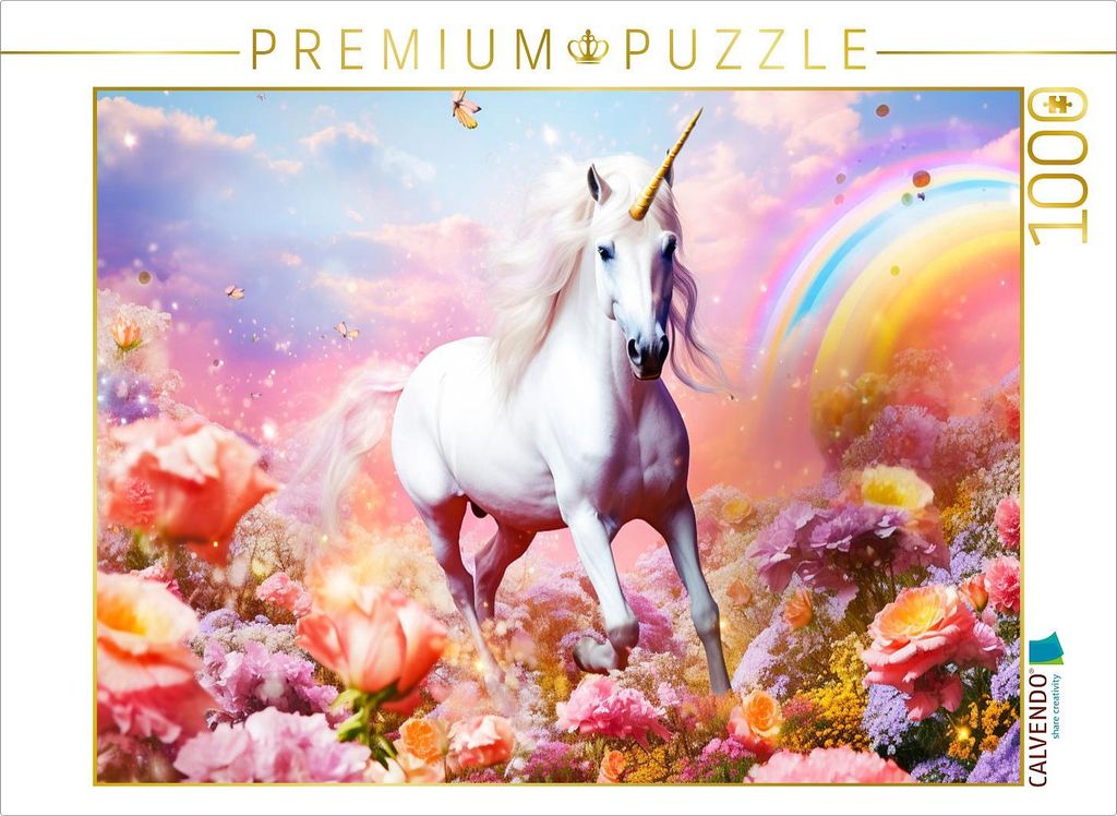 CALVENDO Puzzle Ein Motiv aus dem Kalender Einhorn und coole Sprüche | 1000 Teile Lege-Größe 64x48cm Foto-Puzzle für glückliche Stunden