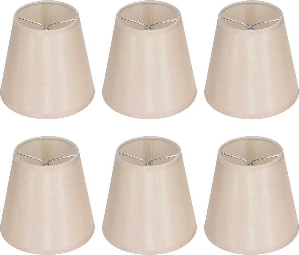 6 Abat-jours sobres en tissu pour lampe E14 - Finition moderne et chic