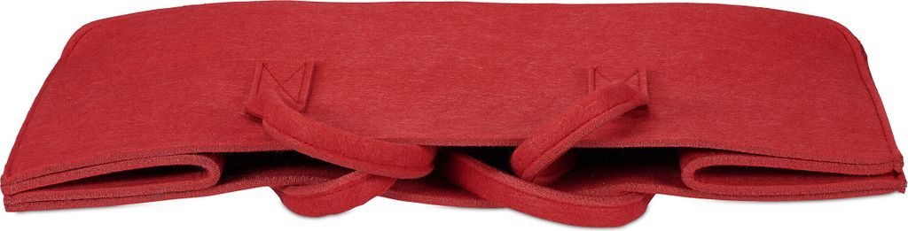 relaxdays 8 x Kaminholztasche aus Filz rot Produktbild 6