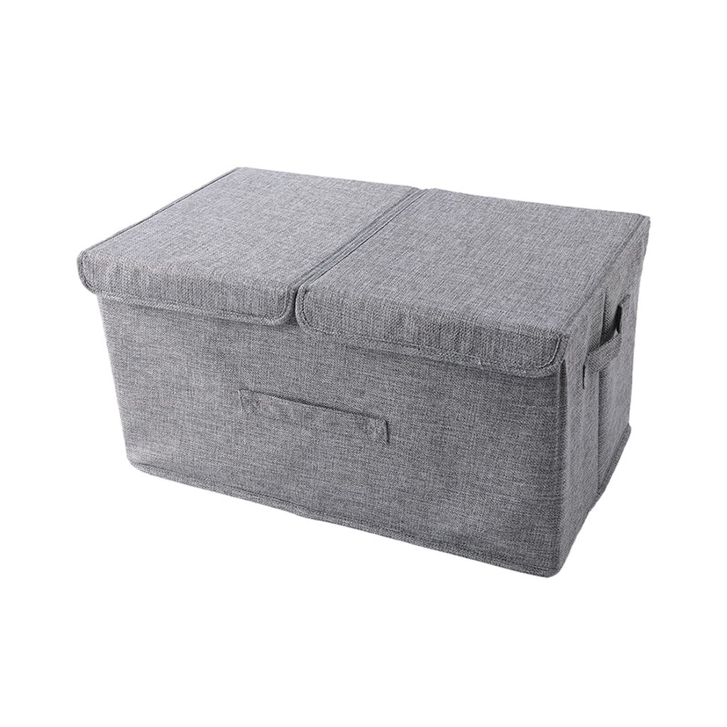 Aufbewahrungsbox Stoff,Boxen Aufbewahrung, Kleiderschrank Organizer mit Deckel Faltbar, Aufbewahrungsboxen für Schrank,(gray)
