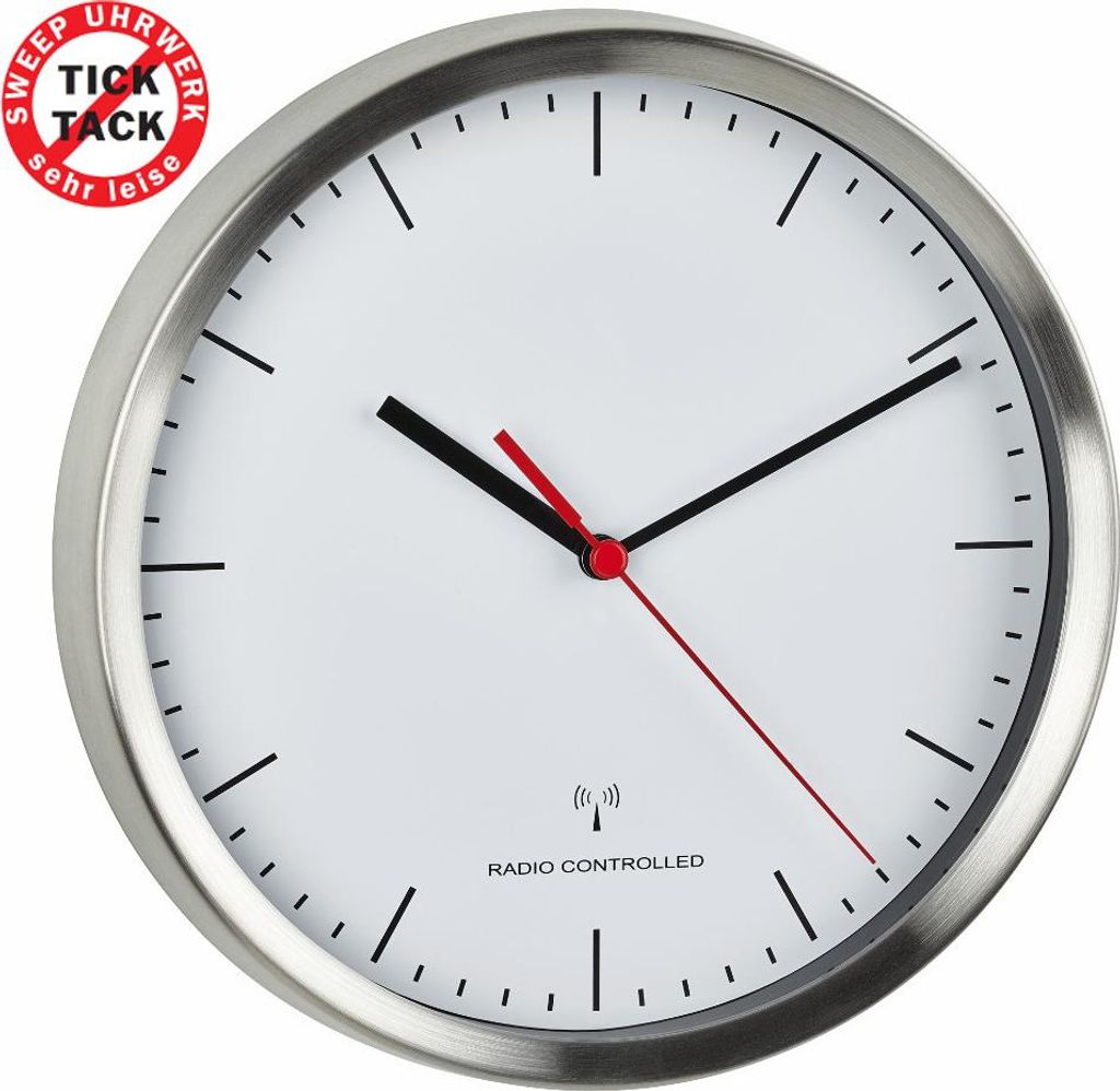 Funk-Wanduhr TFA 60.3530.02 Geräuscharm Funkwanduhren Produktbild 