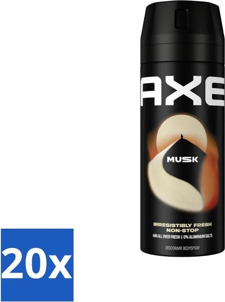 Axe Musk Deodorante Spray 150ml - Set da 20 Bombolette - Fresco Sempre